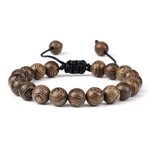 ZCCZJS 6 8 10 12 mm Holzperlen Armbänder Männer elastische buddhistische Gebetsarmbänder & Armreifen handgefertigt Frauen Yoga von ZCCZJS