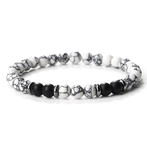 ZCCZJS 6 mm Perlen Armbänder Männer natürlicher Tiger Augenstein Schwarzer Onyx Strang Armband Stretch Armreifen Frauen Energie Yoga Handgelenk von ZCCZJS