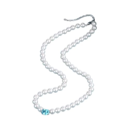 ZCCZJS 7 * 9mm Oval Ruby Emerald Aquamarine Perle Pendell Halskette für Frauen Schmuck Geburtstag für Mutter Damen in China hergestellt von ZCCZJS