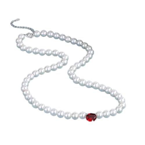 ZCCZJS 7 * 9mm Oval Ruby Emerald Aquamarine Perle Pendell Halskette für Frauen Schmuck Geburtstag für Mutter Damen in China hergestellt von ZCCZJS