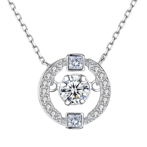 ZCCZJS 925 Farbketten Diamantanhänger für Frauen weiß und rot blau Topaz Edelstein Schmuckanhänger Anhänger von ZCCZJS