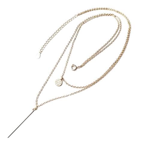 ZCCZJS 925 Langstreifen blinkende Diamant rund Doppelkette Damen Schlüsselbein Kette Exquisite Schmuckfeier Hochzeitsrek von ZCCZJS