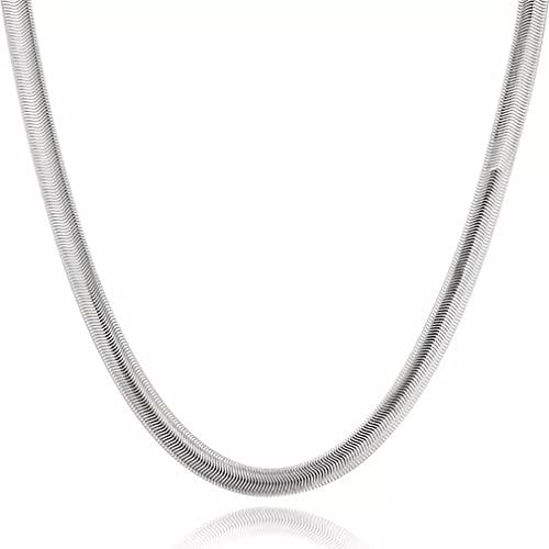 ZCCZJS 925 Männer Frauen 6mm Schlangenkette Halskette auf dem Hals Hochzeit Schmuck Geschenk von ZCCZJS