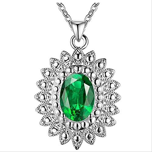 ZCCZJS 925 Schmuckfarbe Edelstein Halskette für Frauen Aquamarin Saphir Ruby Emerald Topaz Sonnenblume ZCCZJS 925 Schmuckfarbe Edelstein Halskette für Frauen Aquamarin Saphir Ruby Emerald Topaz Sonnenblume von ZCCZJS
