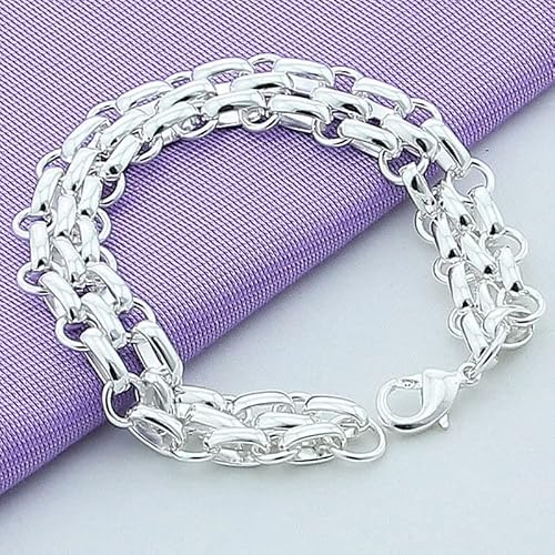 ZCCZJS 925 Silberschmuck Dreireihe Round Charme Armband Barm Schmuck für Frauen Geschenk von ZCCZJS