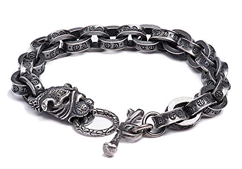 ZCCZJS 925 Sterling Silber Bulldog-Armband, Hip-Hop Domineering Retro Punk Armband Männer und Frauen Paar Punk High-End Lucky Gift Souvenir Schmuck. von ZCCZJS
