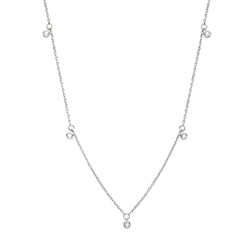 ZCCZJS 925 Sterling Silber D Farbe runde Schnitt 2,5 mm Moissanit Halskette für Frauen Geschenk mit Kettenlänge 16+2in von ZCCZJS