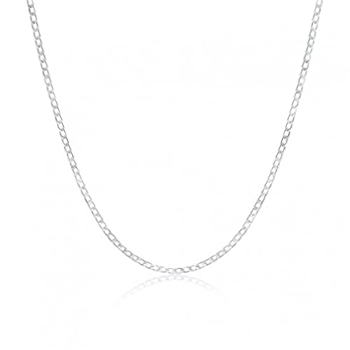 ZCCZJS 925 weibliche Halskette für Frauen Mann 4mm Seitenkette Hochzeit Charme Schmuck 16-30 Zoll von ZCCZJS
