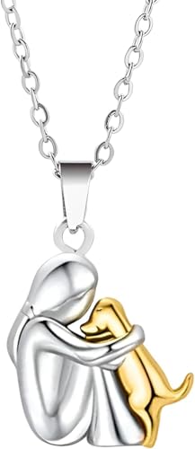 ZCCZJS Accessoires 925 Sterling Silber Umarmung Halskette für Frauen und Männer, umarmte Hundehalskette, Mutter und Kind Umarmung, Umarmung des Wingelflügels Anhänger, zwei Hände Umarmungen und Küsse von ZCCZJS