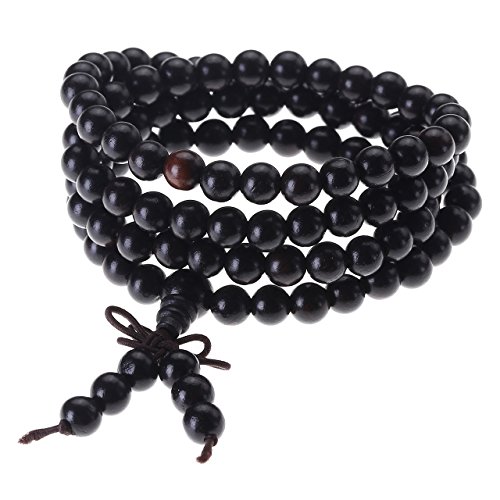 ZCCZJS Agarwood -Perlen Armband für Frauen, Vintage Lucky, Nachahmung türkis 108 Kugelperlen Armband. von ZCCZJS