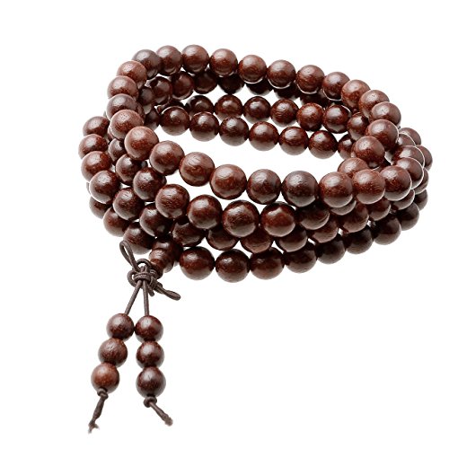 ZCCZJS Agarwood -Perlen Armband für Frauen, Vintage Lucky, Nachahmung türkis 108 Kugelperlen Armband. von ZCCZJS