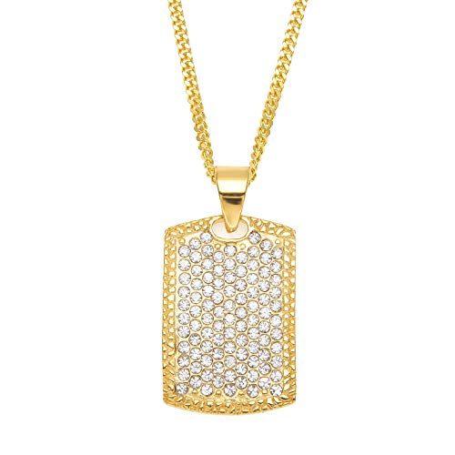 ZCCZJS Anhänger Halskette Gold Farbe aus Strass aus Edelstahl für Männer Schmuck 3mm 24 " ZCCZJS Anhänger Halskette Gold Farbe aus Strass aus Edelstahl für Männer Schmuck 3mm 24 " von ZCCZJS
