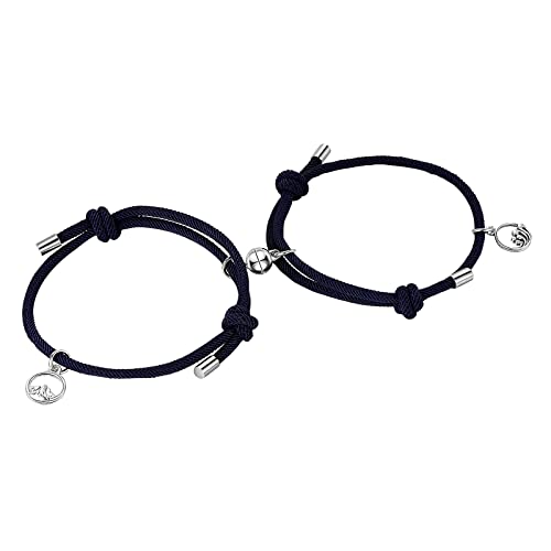 ZCCZJS Armbänder ein Paar Paar Armband Set Ladies Herren-Legierung Magnet an, die Armbänder Valentinstag anziehen (2-Farben, eine Größe) von ZCCZJS