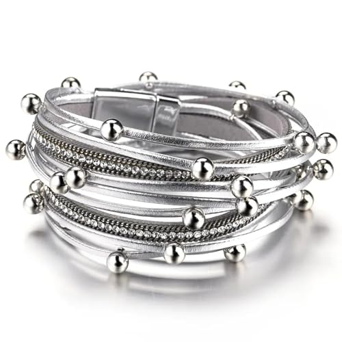 ZCCZJS Armbänder für Frauen Multi -Layer -Armbandschmuck (silberverstellbar) von ZCCZJS