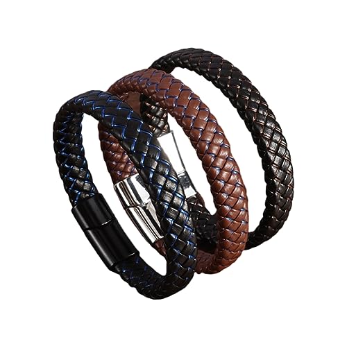 ZCCZJS Armbänder für Männer Armband Frauen Mode klassisches schwarz geflochtenes Lederarmband für Männer Trend Punk von ZCCZJS