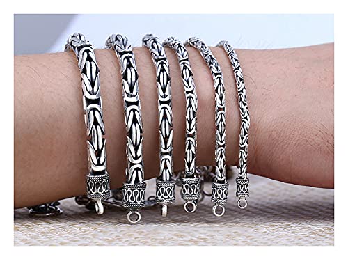 ZCCZJS Armband für Männer 990 rein silberne Friedensmuster Männer und Frauen Ketten dominieren Retro -Paar Schmuck Schmuck von ZCCZJS