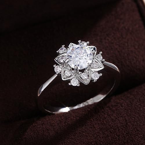 ZCCZJS Blume Brauthochzeit Ringe glänzende Kristall Zirkonia Frauen Fingerring Schmuck Schmuck von ZCCZJS