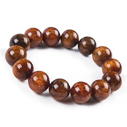 ZCCZJS Brasilien natürliche Kupfer -Rutilated Quartz Crystal Power Men Armband 16mm von ZCCZJS