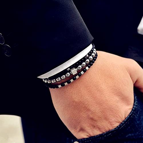ZCCZJS Bysonglezai Armband Herrenarmbänder Frauen Klassische Kronherren Armband Set handgefertigtes kubisches Zirkonia Steinperlenarmband für Männer ZCCZJS Bysonglezai Armband Herrenarmbänder Frauen Klassische Kronherren Armband Set handgefertigtes kubisches Zirkonia Steinperlenarmband für Männer von ZCCZJS