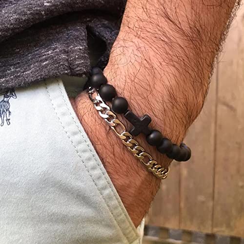 ZCCZJS Bysonglezai Armband Herrenarmbänder Frauen Klassische Kronherren Armband Set handgefertigtes kubisches Zirkonia Steinperlenarmband für Männer von ZCCZJS