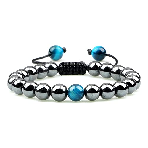 ZCCZJS Bysonglezai Armband Herrenarmbänder Frauen natürliche Tiger Augenstein Armbänder Männer 8mm geflochtenes Armband Handgefertigt von ZCCZJS
