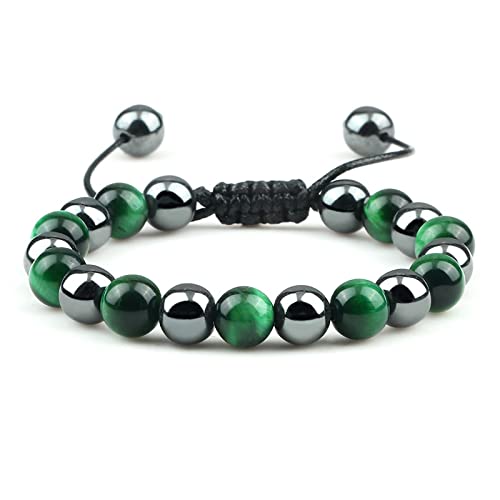 ZCCZJS Bysonglezai Armband Herrenarmbänder Frauen natürliche Tiger Augenstein Armbänder Männer 8mm geflochtenes Armband Handgefertigt von ZCCZJS