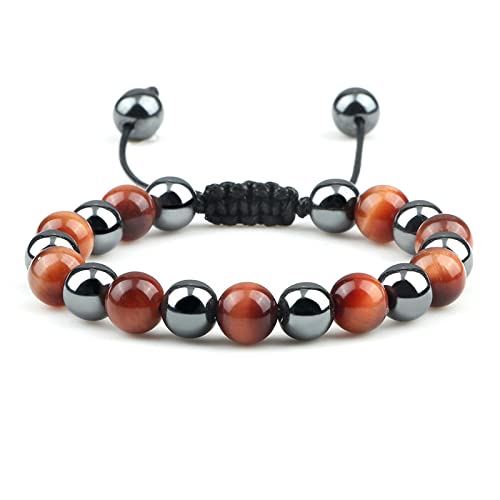 ZCCZJS Bysonglezai Armband Herrenarmbänder Frauen natürliche Tiger Augenstein Armbänder Männer 8mm geflochtenes Armband Handgefertigt von ZCCZJS