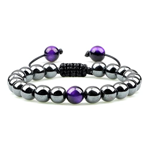 ZCCZJS Bysonglezai Armband Herrenarmbänder Frauen natürliche Tiger Augenstein Armbänder Männer 8mm geflochtenes Armband Handgefertigt von ZCCZJS
