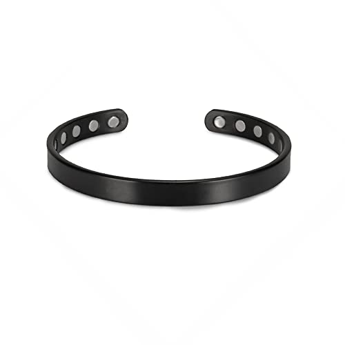 ZCCZJS Charm Armband Anti-Allergie wasserdichte minimalistische Schmuck Schwarz Titan Magnetisches Armband für Männer Frauen Heilung Energie mattes Manschettenarmbänder Geschenk Geschenk (Farbe: von ZCCZJS