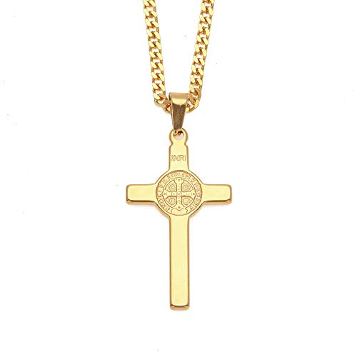 ZCCZJS Cross Halskette Stück Anhänger Goldfarbe Edelstahlschmuck für Männer ZCCZJS Cross Halskette Stück Anhänger Goldfarbe Edelstahlschmuck für Männer von ZCCZJS