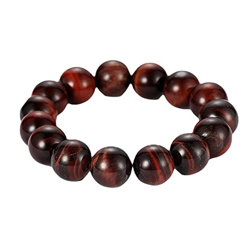 ZCCZJS Damen -Perlenarmband, 8 mm graues Steinarmband mit Kronmännern verstellbares Armband 18 cm von ZCCZJS