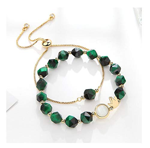 ZCCZJS Damen Tiger Eye Stone Armband Doppelkette kann verlängert werden, Persönlichkeit Schmuck Mädchen Herz rotes Armband Girlfriends Accessoires Geburtstagsgeschenk/Rot, grün. ZCCZJS Damen Tiger Eye Stone Armband Doppelkette kann verlängert werden, Persönlichkeit Schmuck Mädchen Herz rotes Armband Girlfriends Accessoires Geburtstagsgeschenk/Rot, grün. von ZCCZJS