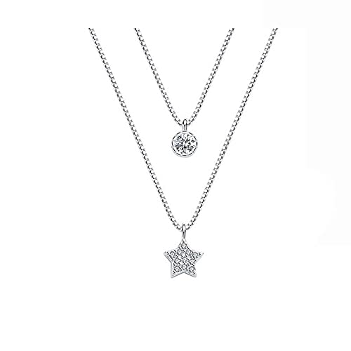 ZCCZJS Doppelschicht-Zirkonia-Star-Halsketten für Frauen mit kurzer Kette CHOKER GESCHUNG ZCCZJS Doppelschicht-Zirkonia-Star-Halsketten für Frauen mit kurzer Kette CHOKER GESCHUNG von ZCCZJS