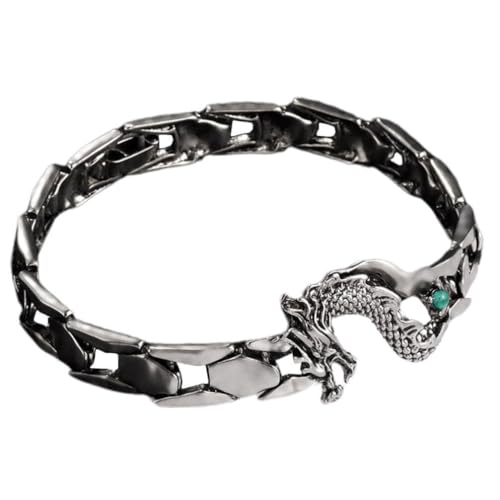 ZCCZJS Dragon 3d Punk Chinesisches Neujahrs Armband Handgelenk Schmuck für Männer Vater Freund Silber von ZCCZJS