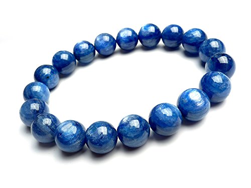 ZCCZJS Echte natürliche Kyanit -Edelstein -Katze Augenstrecke Runde Kristallperlenarmband 11mm von ZCCZJS