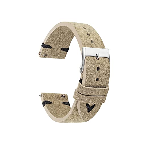 ZCCZJS Echtes Wildleder -Leder -Vintage -Uhren -Gurte handgefertigt von ZCCZJS
