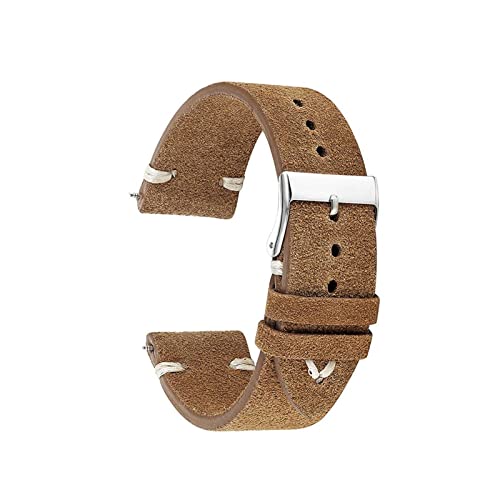 ZCCZJS Echtes Wildleder -Leder -Vintage -Uhren -Gurte handgefertigt von ZCCZJS