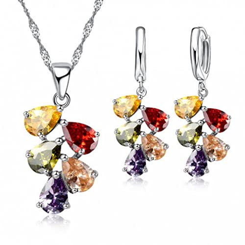 ZCCZJS Für Frauen -Schmuckstücke kubische Zirkonia -Anhänger Halsketten Charm Hoop Ohrringe ZCCZJS Für Frauen -Schmuckstücke kubische Zirkonia -Anhänger Halsketten Charm Hoop Ohrringe von ZCCZJS