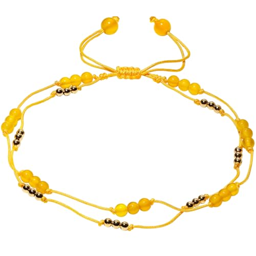 ZCCZJS Geschichtete gelbe Achat Perlen Kochlatte Reichtum verstellbare handgefertigte Boho -Fußkettchen für Frauen Sommer Strand Fuß Schmuck Glück Glück ZCCZJS Geschichtete gelbe Achat Perlen Kochlatte Reichtum verstellbare handgefertigte Boho -Fußkettchen für Frauen Sommer Strand Fuß Schmuck Glück Glück von ZCCZJS