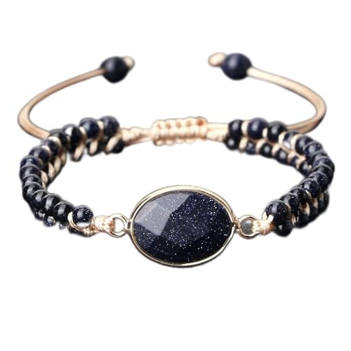 ZCCZJS Glänzende blaue Sandstein -Wrap -Armband Einstellbare Größe 4mm Naatural Steinperlen Armbänder geflochtene Armreifen Frauen Schmuck Geschenke ZCCZJS Glänzende blaue Sandstein -Wrap -Armband Einstellbare Größe 4mm Naatural Steinperlen Armbänder geflochtene Armreifen Frauen Schmuck Geschenke von ZCCZJS