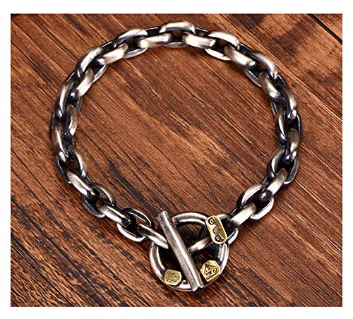 ZCCZJS Grobschleife Superman -Armband Männer 925 Sterling Silber handgefertigtes schwerem Motorradstil, dominering Persönlichkeit Trendy Retro Geben Sie Freund Dad Geschenk Ansouvenir. von ZCCZJS