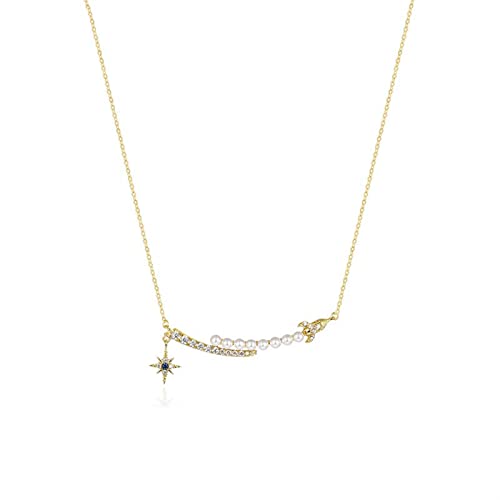ZCCZJS Halskette 925 Silber Anhänger Halskette Entdeckung Moon Kollektion Halskette einzigartige Design Mode schöne dekorative Halskette Schmuck Halskette von ZCCZJS