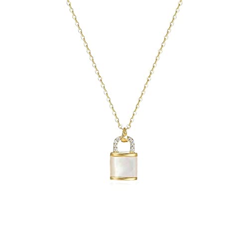 ZCCZJS Halskette 925 Silberschale Halskette kreativer Schloss Form Pendellant ZCCZJS Halskette 925 Silberschale Halskette kreativer Schloss Form Pendellant von ZCCZJS