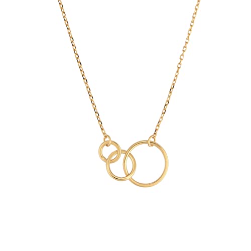 ZCCZJS Halskette 925 Sterling Silber Triple Circle Anhänger Halskette Rock Einfache Mode Halskette Frauen Schmuck Frauen Anhänger (Größe: Gold) () von ZCCZJS