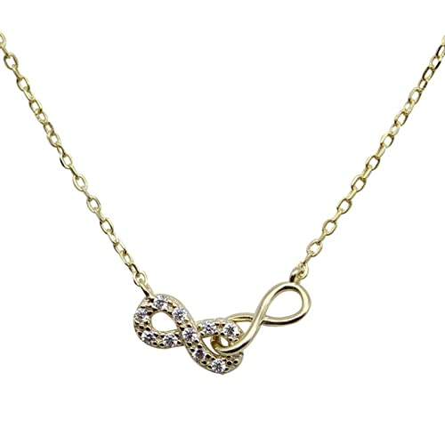 ZCCZJS Halsketten, 925 Einfacher Pavé Crystal Infinity Abbildung acht Halskette für Frauen klassische Mode Wjewelry Accessoires-Necklace, 40 cm von ZCCZJS