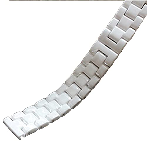 ZCCZJS Handgelenksbänder White Watchstrap Keramic Watchband Armband Armband Gurt mit Edelstahlschnalle für Frauen Männer () von ZCCZJS