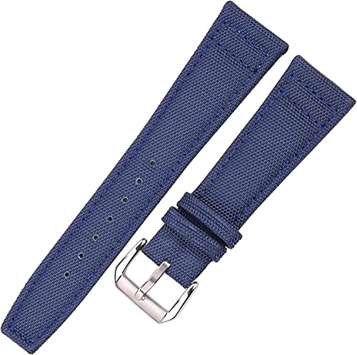 ZCCZJS Handgelenksträger Leinwand Nylon Uhr BLUCH Echtes Leder Uhrenband 20mm 21 mm 22 mm schwarz grüne blaue Frauen Männer Watch Bandgurt mit Stiftschnalle () von ZCCZJS