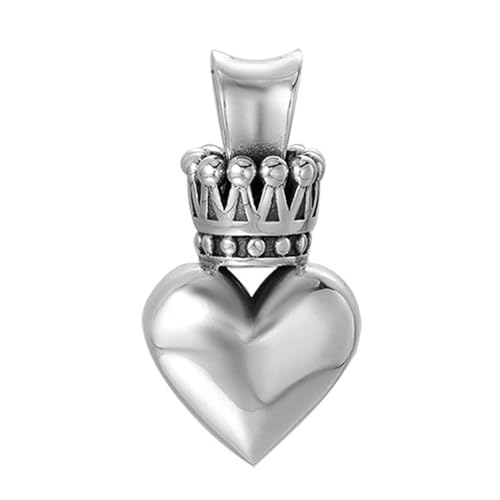 ZCCZJS Herren Frauen solide 925 Sterling Silber Puffed Heart Crown Anhänger für Armband Halskette von ZCCZJS
