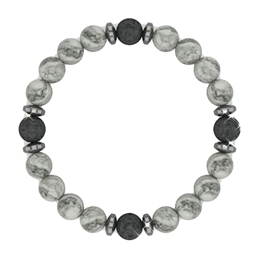 ZCCZJS Herren -Lava -Gesteinsarmbänder für ätherische Öle, 8 -mm -Steinarmband -Herrenarmband 17 cm von ZCCZJS