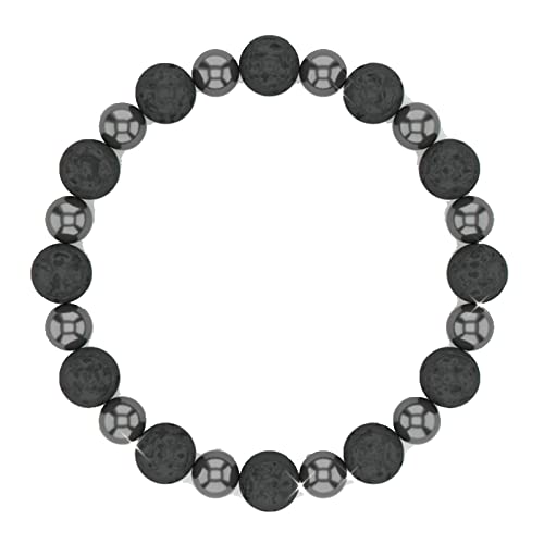 ZCCZJS Herren -Lava -Gesteinsarmbänder für ätherische Öle, 8 -mm -Steinarmband -Herrenarmband 17 cm von ZCCZJS